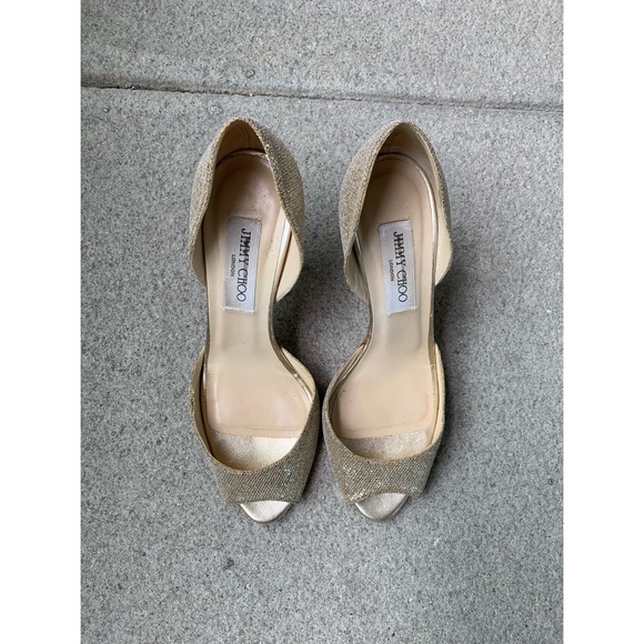 Jimmy Choo Logan D'orsay Peep Toe Pumps - Picture 4 of 7